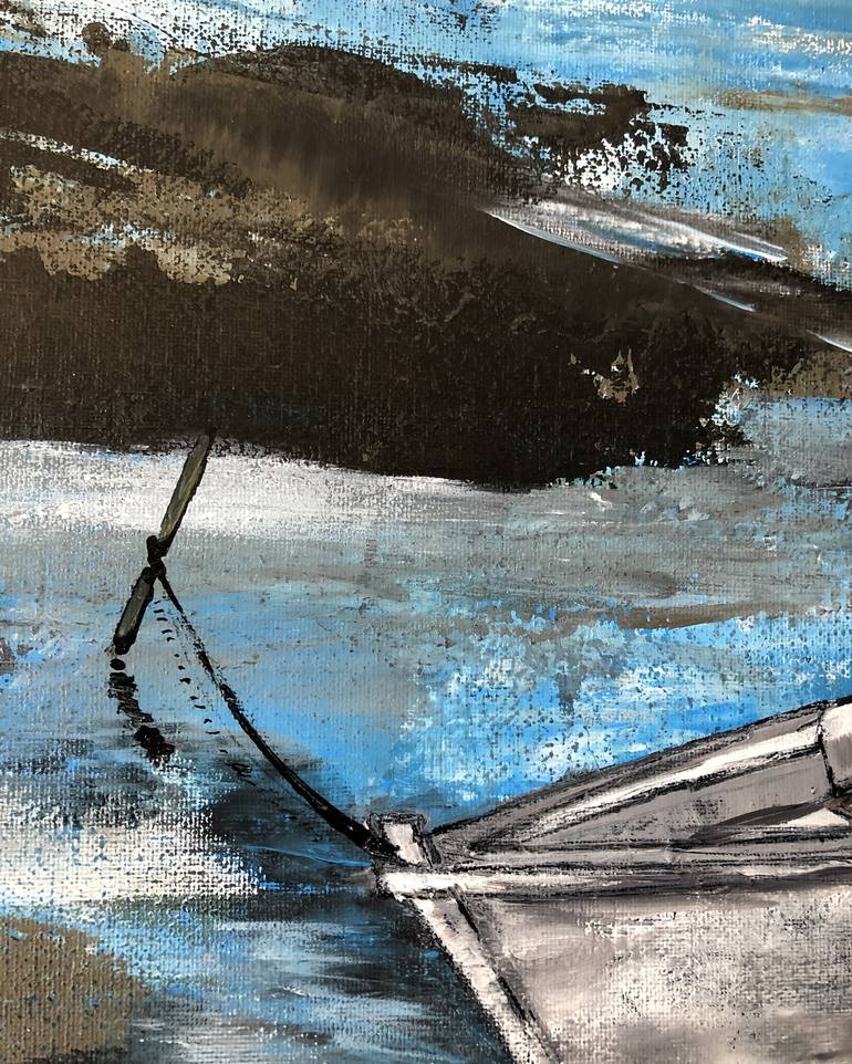 Original Abstract Expressionism Boat Painting by Marina Egorova