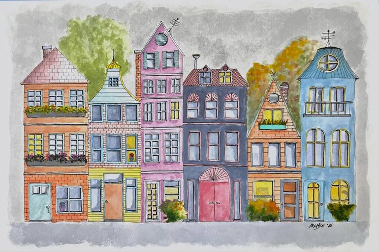 Original Architecture Painting by Mitch Nye | Conceptual Art on Canvas | THE NEIGHBORHOOD