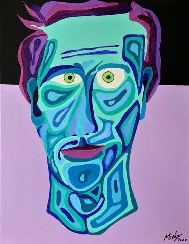 Original Abstract Portrait Paintings by Mitch Nye