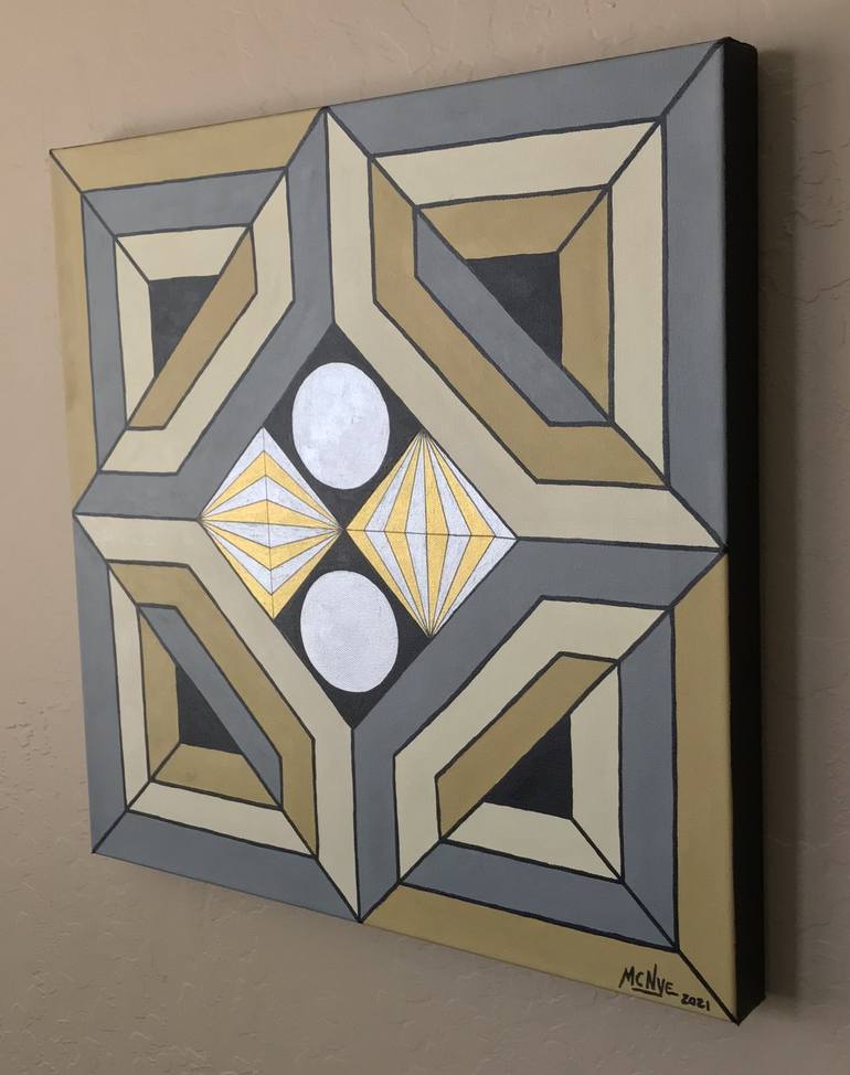 Original Abstract Geometric Painting by Mitch Nye