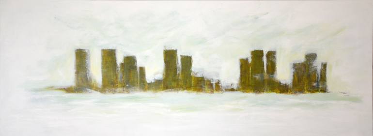 Original Abstract Cities Painting by Marianne Faguy