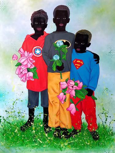 Original Conceptual Children Paintings by Aziseh Emmanuel