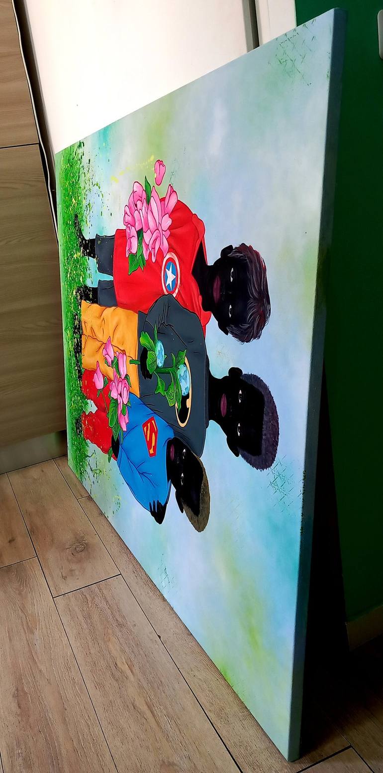 Original Conceptual Children Painting by Aziseh Emmanuel