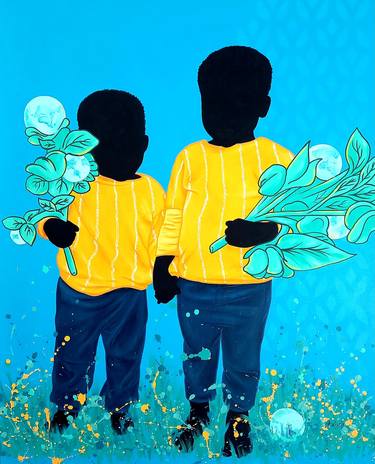 Original Conceptual Children Paintings by Aziseh Emmanuel