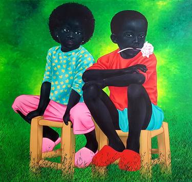 Original Conceptual Children Paintings by Aziseh Emmanuel