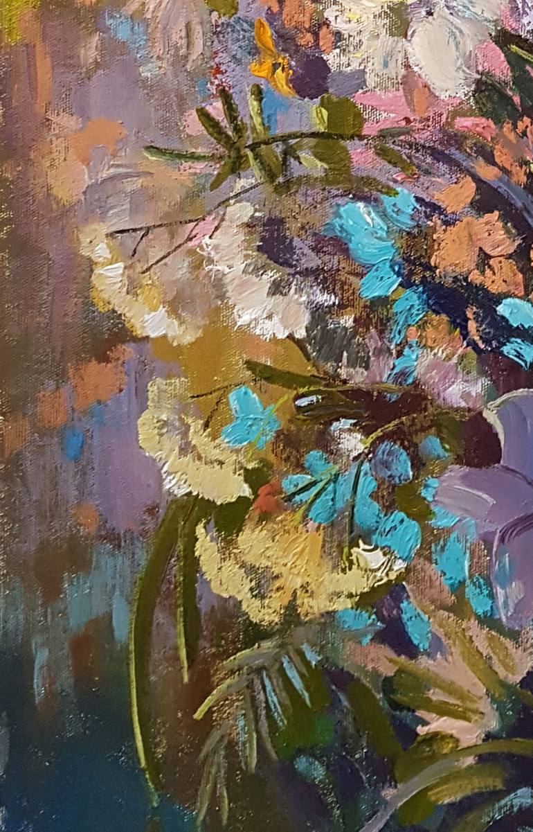 Original Impressionism Floral Painting by Ara-Hrachya Hakobyan