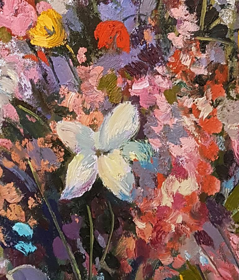 Original Impressionism Floral Painting by Ara-Hrachya Hakobyan