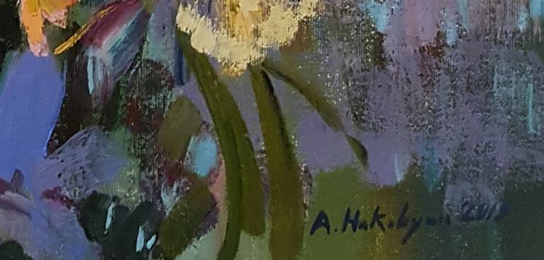 Original Impressionism Floral Painting by Ara-Hrachya Hakobyan