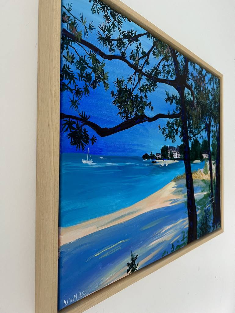 Original Contemporary Beach Painting by vanessa van meerhaeghe