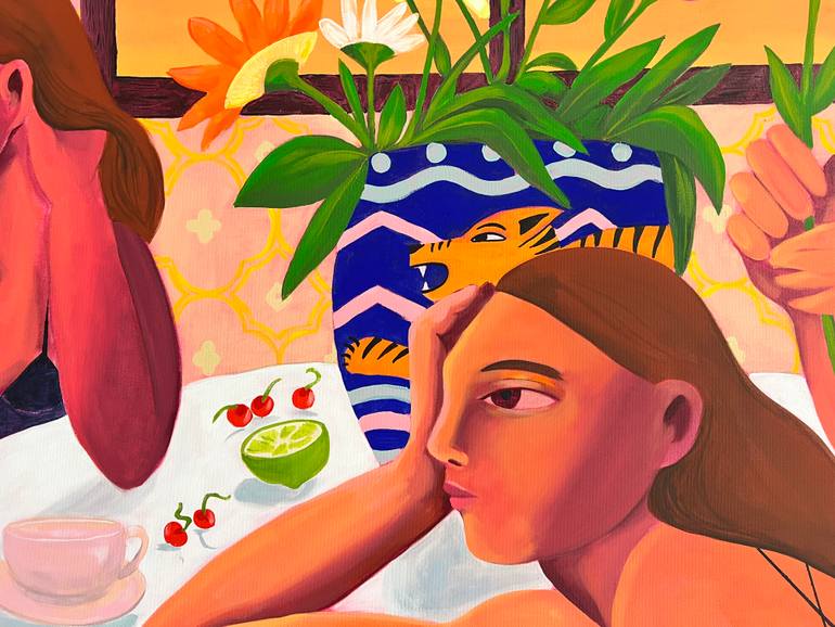 Original Expressionism Women Painting by Vanessa Van Meerhaeghe