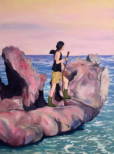 Saatchi Art Artist vanessa van meerhaeghe; Painting, “Gazing the water” #art