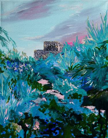 Saatchi Art Artist vanessa van meerhaeghe; Paintings, “sunrise at the temple” #art