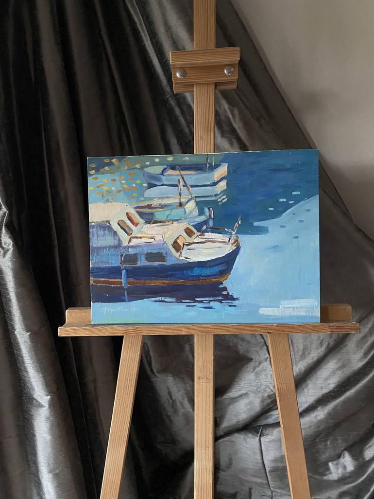 Original Boat Painting by Olga Korneeva
