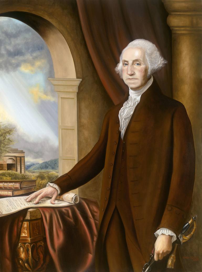 George Washington's Exclusive Portrait (comes w frame) Painting by ...