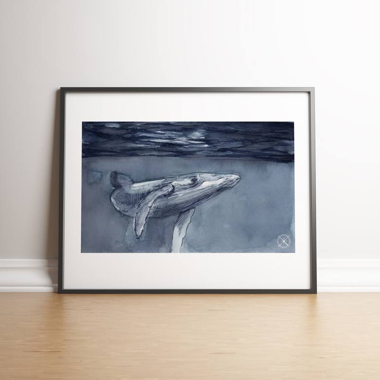 Original Minimalism Animal Painting by Stamatis Anagnostou