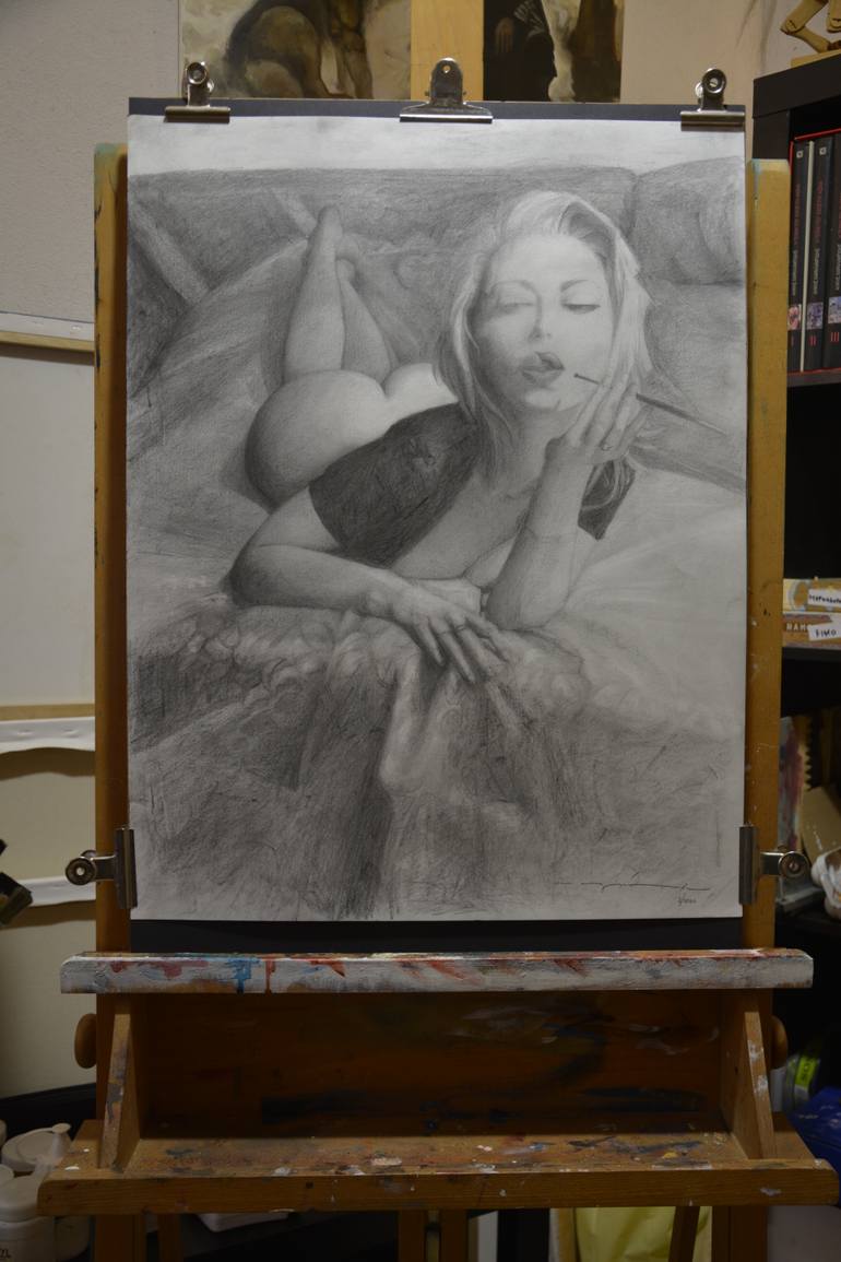 Original Other Nude Drawing by Stamatis Anagnostou