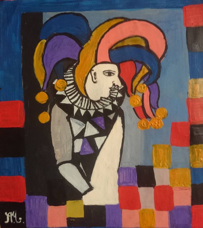 Tristes Cogitationes Jester.(Sad Thoughts Of The Jester.) Painting by ...