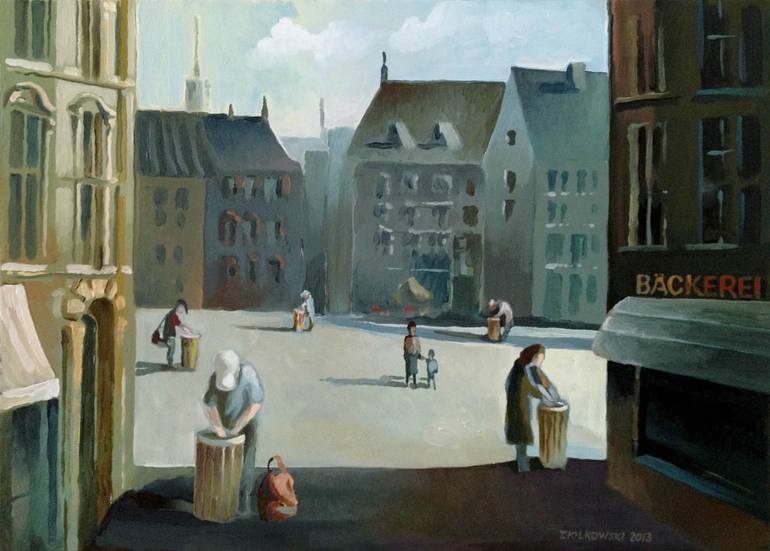 ON THE MAIN SQUARE Painting by Gregor Ziolkowski | Saatchi Art