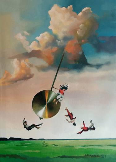 Original Surrealism People Painting by Gregor Ziolkowski