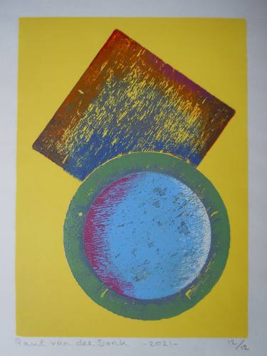 Original Modernism Geometric Printmaking by Paul van der Donk