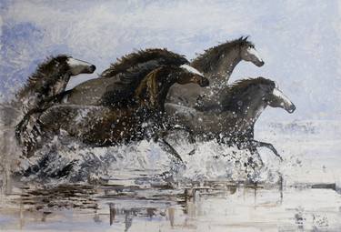Original Abstract Horse Paintings by Vasuki mahadeo Shankar