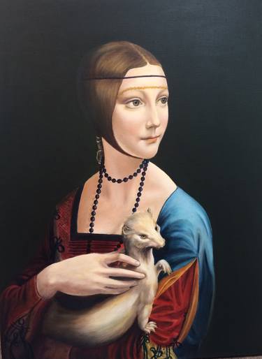 A copy of the picture of Leonardo da Vinci "A lady with an ermine". thumb