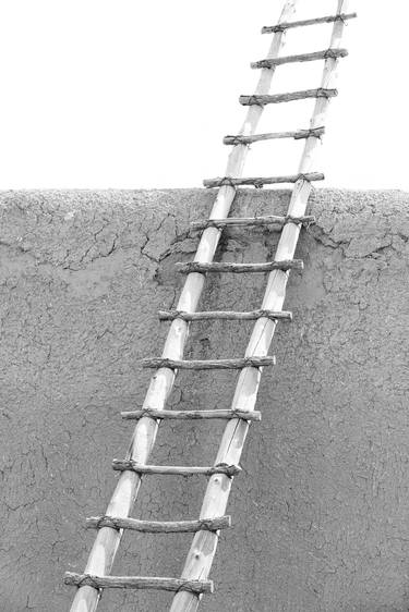 LADDER TO THE SKY PICURIS PUEBLO NEW MEXICO BLACK AND WHITE thumb