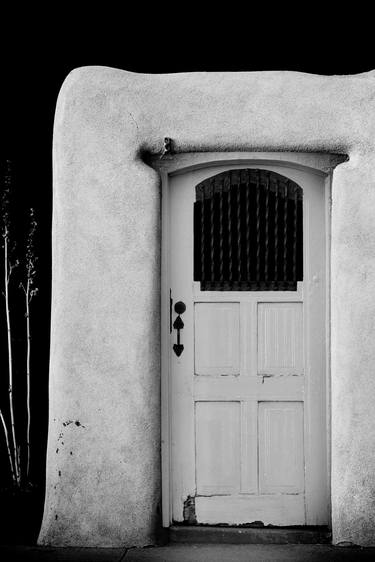 OLD DOOR TAOS NEW MEXICO BLACK AND WHITE Extra Large Signed Print thumb