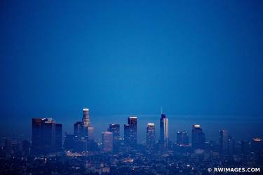 LOS ANGELES NIGHT SKYLINE Extra Large Signed Print thumb
