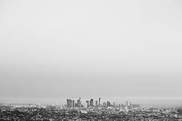 LOS ANGELES SKYLINE BLACK AND WHITE Extra Large Signed Print thumb