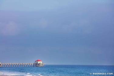 HUNTINGTON BEACH CALIFORNIA BLACK AND WHITE Signed Fine Art Print thumb