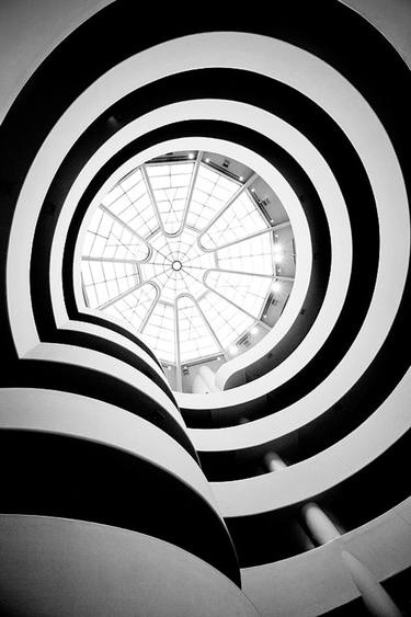 New York City Architecture Guggenheim Museum Interior Black And White Vertical Limited Edition 1 Of 100
