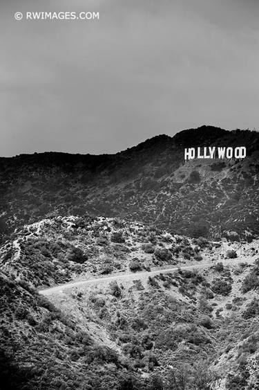 HOLLYWOOD SIGN HOLLYWOOD CALIFORNIA BLACK AND WHITE VERTICAL - Limited Edition of 100 thumb