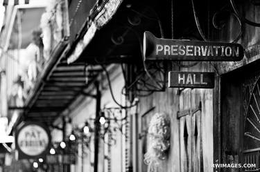 PRESERVATION HALL FRENCH QUARTER NEW ORLEANS LOUISIANA JAZZ BLACK AND WHITE - Limited Edition of 55 thumb