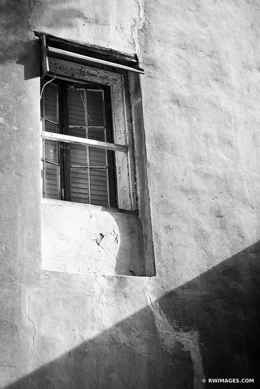 FRENCH QUARTER OLD COURTYARD WALL WITH WINDOW NEW ORLEANS LOUISIANA BLACK AND WHITE VERTICAL - Limited Edition of 111 thumb