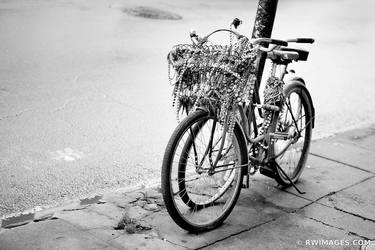 BIKE WITH BEADS FRENCH QUARTER NEW ORLEANS LOUISIANA BLACK AND WHITE - Limited Edition of 111 thumb