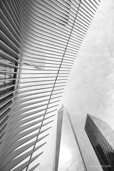 OCULUS MODERN ARCHITECTURE WORLD TRADE CENTER FREEDOM TOWER MANHATTAN NEW YORK CITY NEW YORK BLACK AND WHITE VERTICAL - Limited Edition of 111 thumb