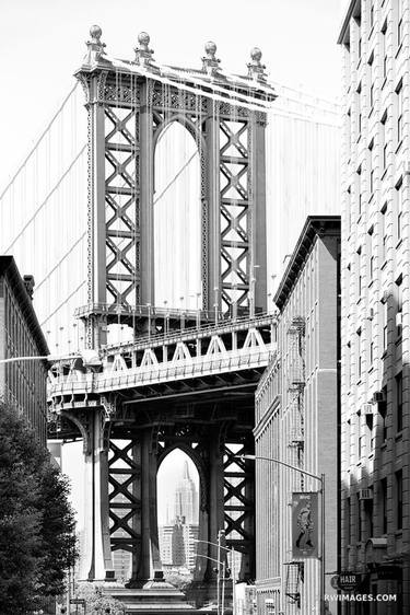 MANHATTAN BRIDGE DUMBO BROOKLYN NEW YORK BLACK AND WHITE VERTICAL - Limited Edition of 111 thumb