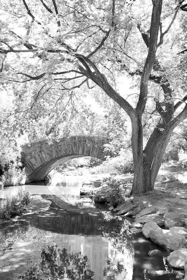 GAPSTOW BRIDGE CENTRAL PARK POND MANHATTAN NEW YORK CITY NEW YORK BLACK AND WHITE VERTICAL - Limited Edition of 111 thumb