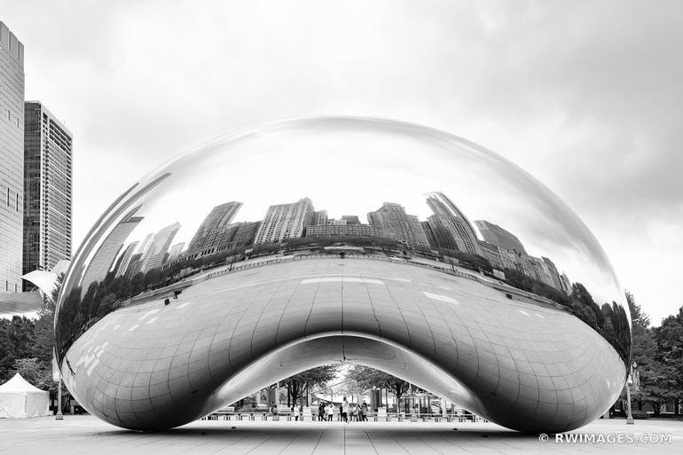 chicago bean black and white