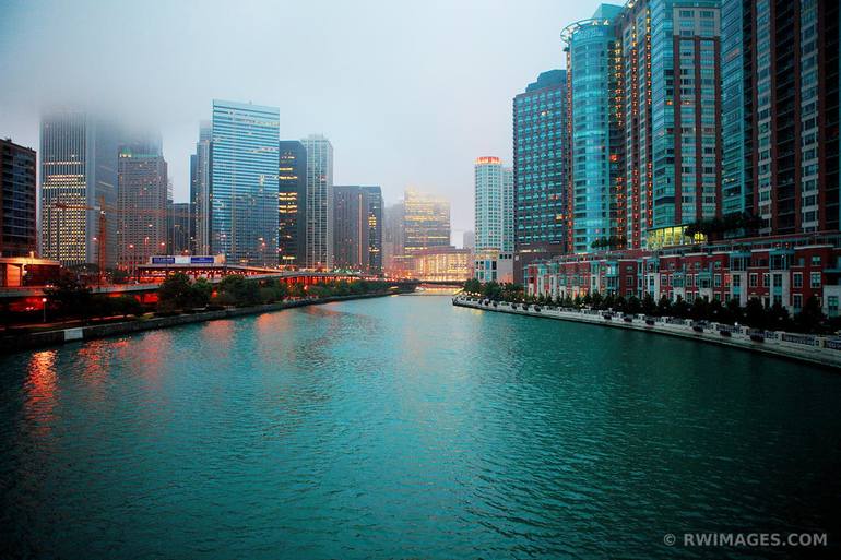 BOAT CHICAGO RIVER DOWNTOWN CHICAGO Extra Large Print Photography by Robert  Wojtowicz