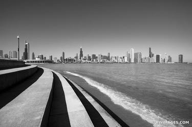 CHICAGO CITY SKYLINE LAKE MICHIGAN CHICAGO ILLINOIS BLACK AND WHITE - Limited Edition of 55 thumb