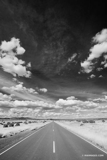 DRIVING TURQUOISE TRAIL ROAD NEW MEXICO BLACK AND WHITE VERTICAL - Limited Edition of 55 thumb