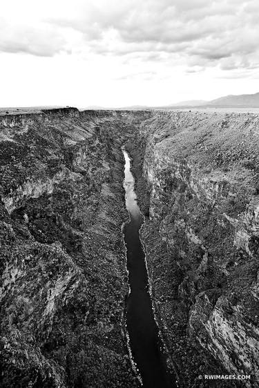 RIO GRANDE GORGE NEAR TAOS NEW MEXICO BLACK AND WHITE VERTICAL - Limited Edition of 55 thumb