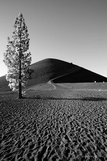 LONE TREE VOLCANIC ASH CINDER CONE VOLCANO LASSEN VOLCANIC NATIONAL PARK CALIFORNIA BLACK AND WHITE - Limited Edition of 55 thumb