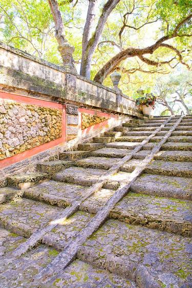 OLD GARDEN STAIRS VILLA VIZCAYA MUSEUM AND GARDENS COCONUT GROVE MIAMI FLORIDA - Limited Edition of 100 thumb