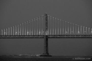 BAY BRIDGE AT NIGHT SAN FRANCISCO BLACK AND WHITE - Limited Edition of 100 thumb