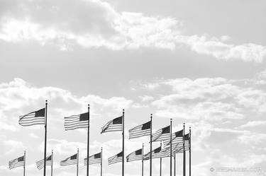 AMERICAN FLAGS NATIONAL MALL WASHINGTON DC BLACK AND WHITE - Limited Edition of 100 thumb