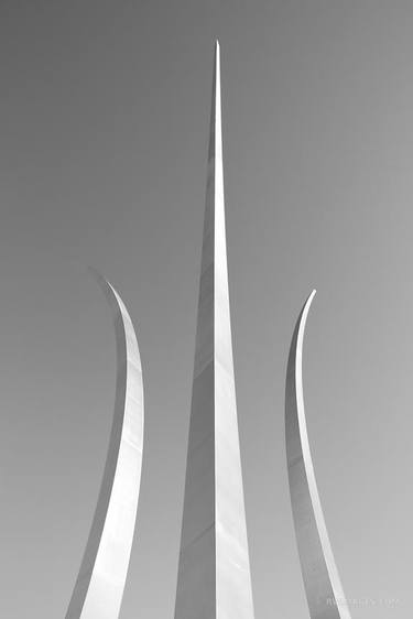 AIR FORCE MEMORIAL WASHINGTON DC BLACK AND WHITE VERTICAL - Limited Edition of 125 thumb