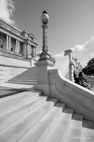 LIBRARY OF CONGRESS THOMAS JEFFERSON BUILDING WASHINGTON DC BLACK AND WHITE VERTICAL - Limited Edition of 125 thumb
